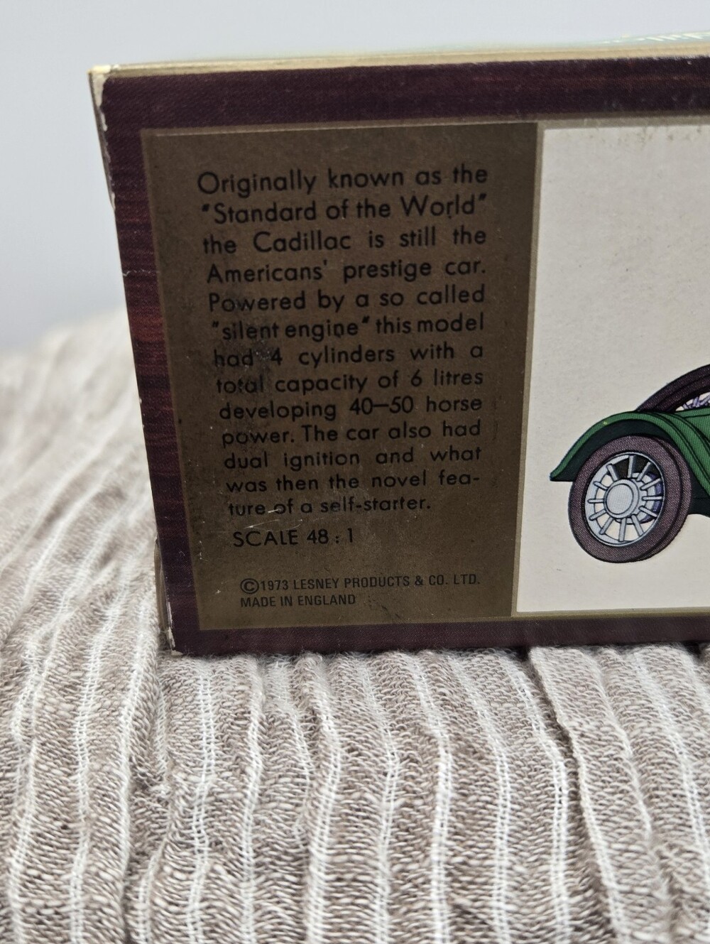 Vintage Matchbox Models of Yesteryear Diecast Y-6 1913 Cadillac Green And Gold - Picture 7 of 8